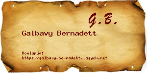 Galbavy Bernadett névjegykártya
