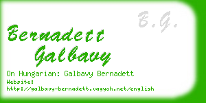 bernadett galbavy business card